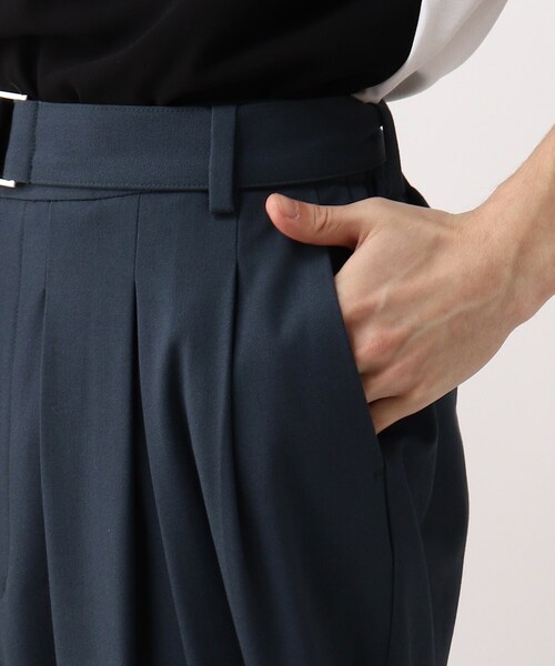 tk.TAKEO KIKUCHI（ティーケータケオキクチ）の「◆リネンライク多タックパンツ（スーツパンツ・メンズ・ブラック/ネイビー/アイボリー系6・02/03/66）」の10枚目の写真
