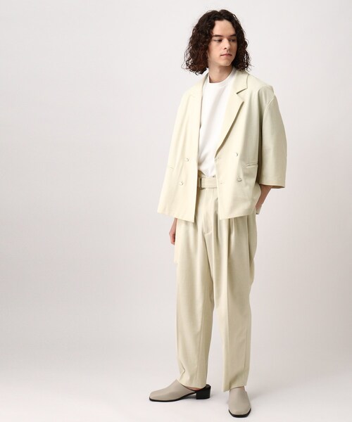 tk.TAKEO KIKUCHI（ティーケータケオキクチ）の「◆リネンライク多タックパンツ（スーツパンツ・メンズ・ブラック/ネイビー/アイボリー系6・02/03/66）」の15枚目の写真