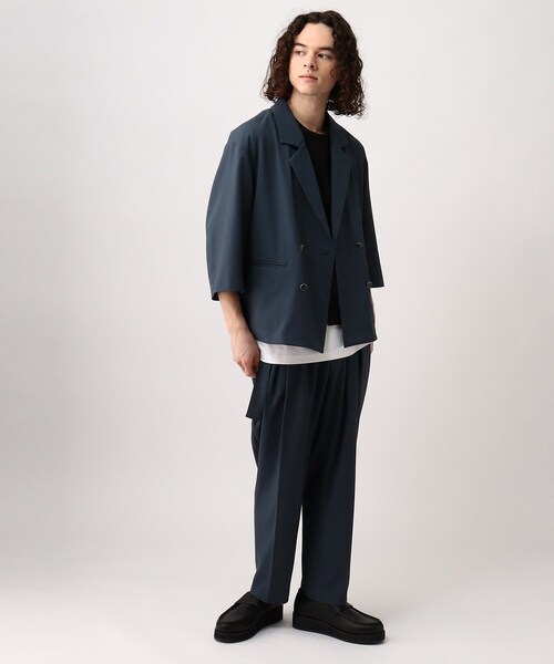 tk.TAKEO KIKUCHI（ティーケータケオキクチ）の「◆リネンライク多タックパンツ（スーツパンツ・メンズ・ブラック/ネイビー/アイボリー系6・02/03/66）」の16枚目の写真