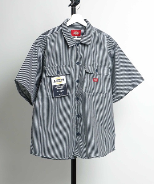 Dickies(ディッキーズ)の「Dickies(ディッキーズ)CPOワークシャツ メンズ レディース/半袖レギュラーカラーシャツ(シャツ/ブラウス・メンズ・ブラック/ベージュ/インディゴブルー/アイボリー/グリーン/ライトインディゴブルー/ストライプ/ブルー系その他・LL/M/L)」の7枚目の写真