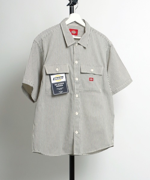 Dickies(ディッキーズ)の「Dickies(ディッキーズ)CPOワークシャツ メンズ レディース/半袖レギュラーカラーシャツ(シャツ/ブラウス・メンズ・ブラック/ベージュ/インディゴブルー/アイボリー/グリーン/ライトインディゴブルー/ストライプ/ブルー系その他・LL/M/L)」の8枚目の写真