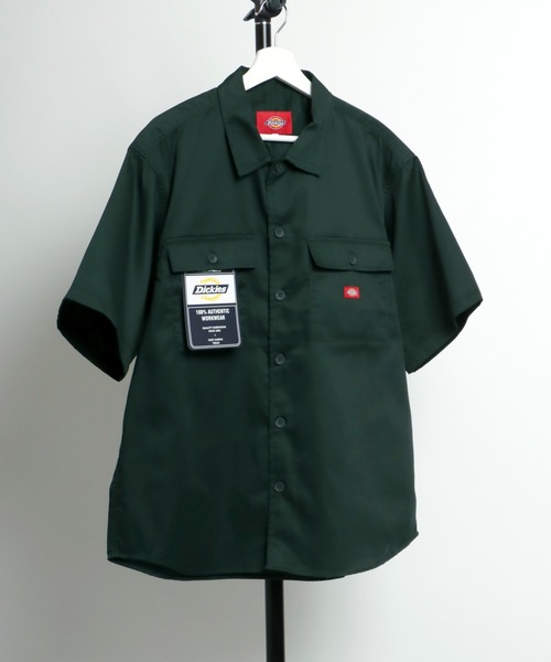 Dickies(ディッキーズ)の「Dickies(ディッキーズ)CPOワークシャツ メンズ レディース/半袖レギュラーカラーシャツ(シャツ/ブラウス・メンズ・ブラック/ベージュ/インディゴブルー/アイボリー/グリーン/ライトインディゴブルー/ストライプ/ブルー系その他・LL/M/L)」の4枚目の写真