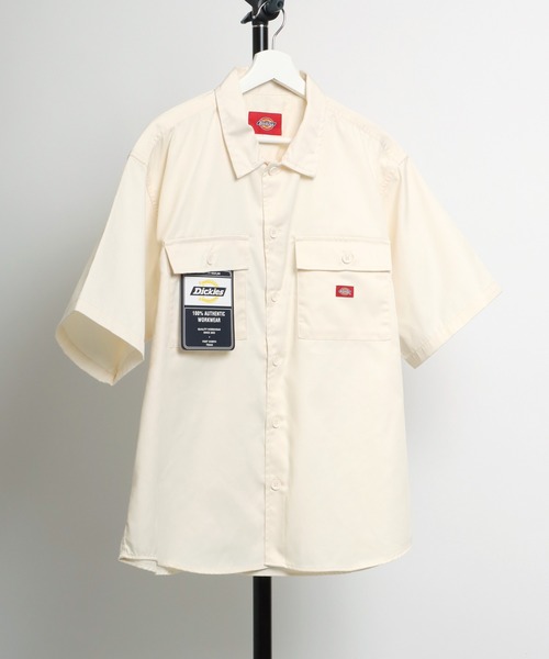 Dickies(ディッキーズ)の「Dickies(ディッキーズ)CPOワークシャツ メンズ レディース/半袖レギュラーカラーシャツ(シャツ/ブラウス・メンズ・ブラック/ベージュ/インディゴブルー/アイボリー/グリーン/ライトインディゴブルー/ストライプ/ブルー系その他・LL/M/L)」の1枚目の写真