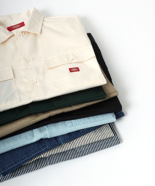 Dickies(ディッキーズ)の「Dickies(ディッキーズ)CPOワークシャツ メンズ レディース/半袖レギュラーカラーシャツ(シャツ/ブラウス・メンズ・ブラック/ベージュ/インディゴブルー/アイボリー/グリーン/ライトインディゴブルー/ストライプ/ブルー系その他・LL/M/L)」の9枚目の写真