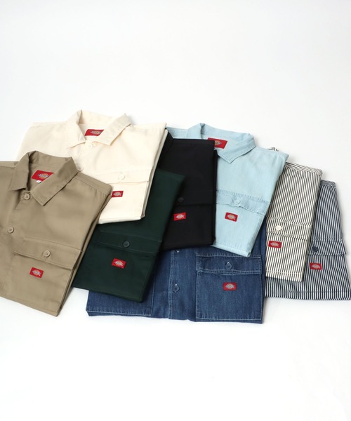 Dickies(ディッキーズ)の「Dickies(ディッキーズ)CPOワークシャツ メンズ レディース/半袖レギュラーカラーシャツ(シャツ/ブラウス・メンズ・ブラック/ベージュ/インディゴブルー/アイボリー/グリーン/ライトインディゴブルー/ストライプ/ブルー系その他・LL/M/L)」の10枚目の写真