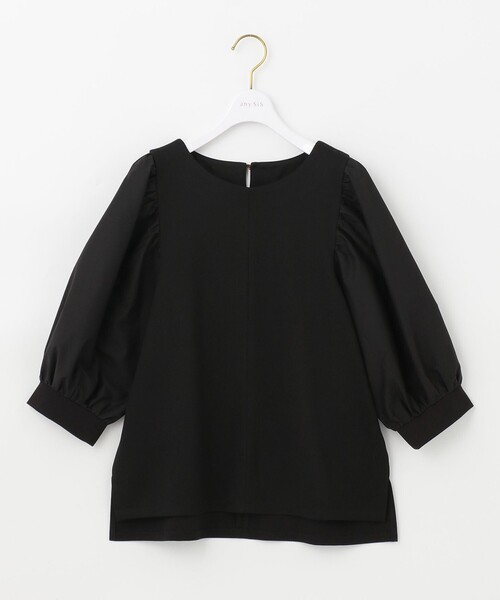 ANY SIS（エニィスィス）の「パフスリーブ異素材コンビ プルオーバー（Tシャツ/カットソー・レディース・ブラック系/ベージュ系/アイボリー系/ピンク系・2）」の11枚目の写真