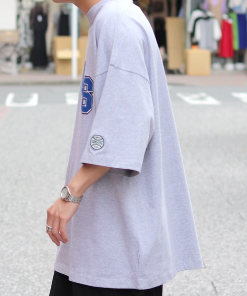 ILL'S（イルズ）の「オーバーサイズ LSカレッジロゴ刺繍 Tシャツ【ILL'S】（Tシャツ/カットソー・メンズ・ホワイト/ブラック/グリーン/杢グレー・FREE）」の14枚目の写真