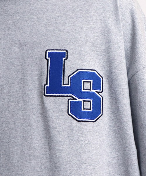 ILL'S（イルズ）の「オーバーサイズ LSカレッジロゴ刺繍 Tシャツ【ILL'S】（Tシャツ/カットソー・メンズ・ホワイト/ブラック/グリーン/杢グレー・FREE）」の8枚目の写真