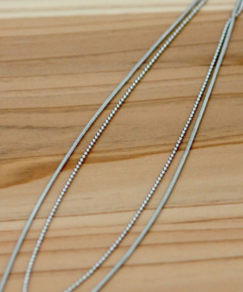 y/m by sawa（イムバイサワ）の「SAWA×y/m 2連チェーンネックレス（ネックレス・メンズ・シルバー・FREE）」の3枚目の写真