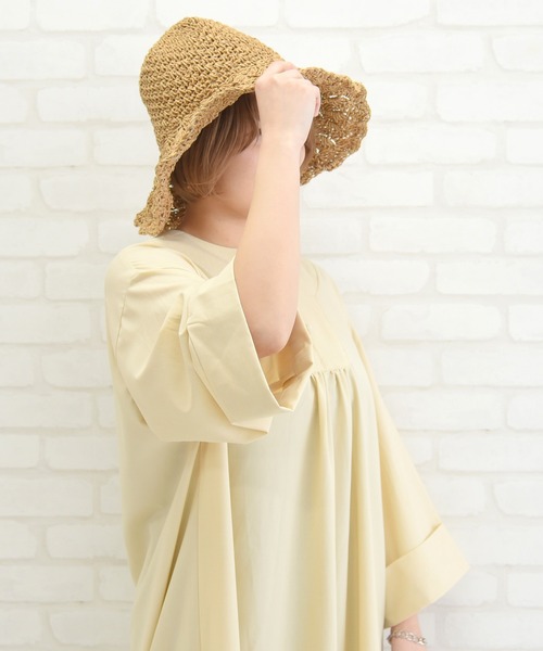 sango（sango）の「リネンタッチキーネックサイドスリットワンピース（ワンピース・レディース・ブラウン系その他/ブラック/マスタード/キナリ・FREE）」の21枚目の写真