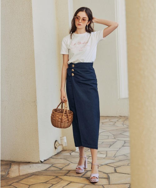 EIMY ISTOIRE(エイミーイストワール)の「コンパクトロゴTシャツ(Tシャツ/カットソー・レディース・ホワイト/サックスブルー/グリーン系その他/コーラルピンク・FREE)」の8枚目の写真