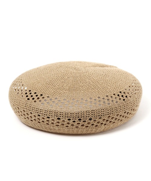 studio CLIP(スタディオクリップ)の「リネン&和紙透かし柄ベレー帽(ハンチング/ベレー帽・レディース・ネイビー/ベージュ・FREE)」の2枚目の写真