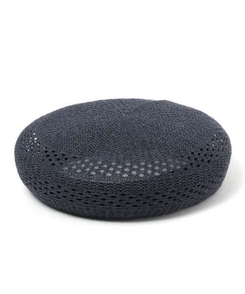 studio CLIP(スタディオクリップ)の「リネン&和紙透かし柄ベレー帽(ハンチング/ベレー帽・レディース・ネイビー/ベージュ・FREE)」の1枚目の写真