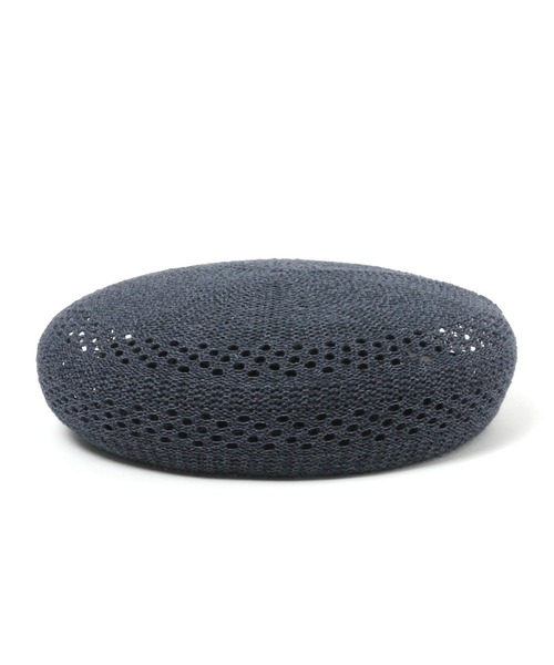 studio CLIP(スタディオクリップ)の「リネン&和紙透かし柄ベレー帽(ハンチング/ベレー帽・レディース・ネイビー/ベージュ・FREE)」の3枚目の写真