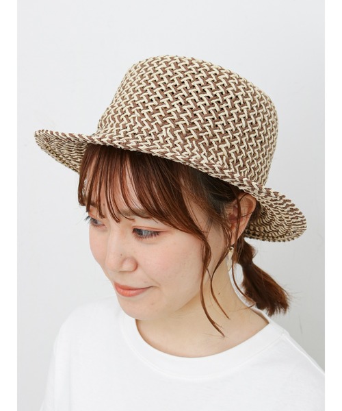 ehka sopo（エヘカソポ）の「柄編みペーパーハット（ハット・レディース・ブラック/ベージュ/ブラウン・ﾌﾘ-）」の3枚目の写真