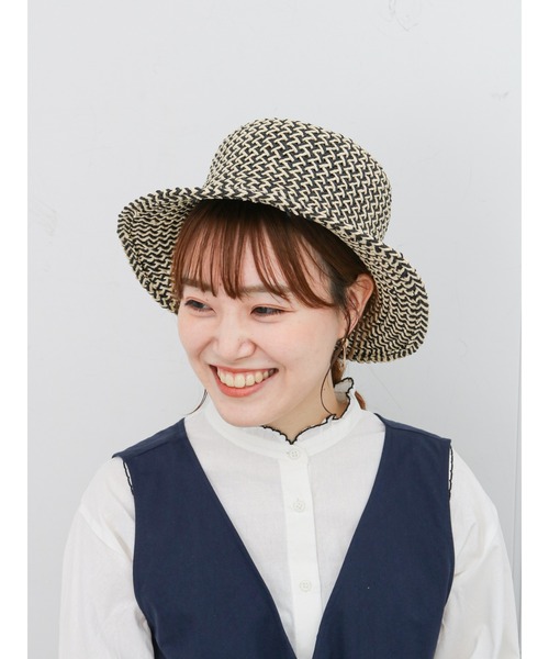 ehka sopo（エヘカソポ）の「柄編みペーパーハット（ハット・レディース・ブラック/ベージュ/ブラウン・ﾌﾘ-）」の2枚目の写真