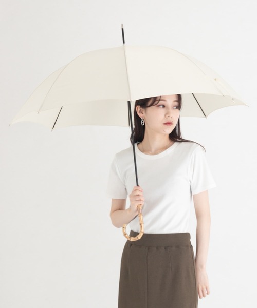 SMELLY（スメリー）の「バンブーハンドル長傘（長傘・レディース・ラベンダー/ミント/アイボリー/ベージュ/ネイビー・FREE）」の2枚目の写真