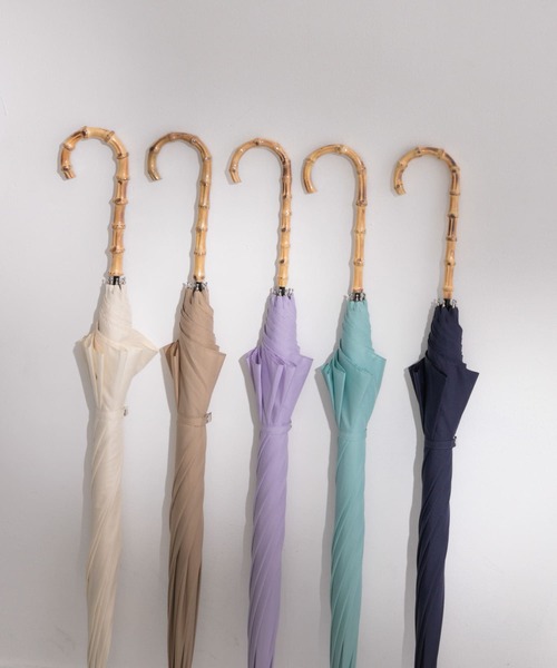 SMELLY（スメリー）の「バンブーハンドル長傘（長傘・レディース・ラベンダー/ミント/アイボリー/ベージュ/ネイビー・FREE）」の18枚目の写真