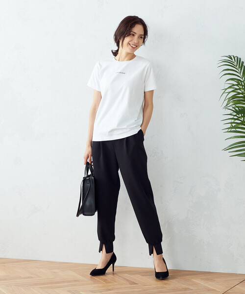 COMME CA ISM(コムサイズム)の「ロゴプリント Tシャツ(Tシャツ/カットソー・レディース・ホワイト/ブラック/ネイビー/ブラウン・SMALL/MEDIUM/LARGE)」の5枚目の写真