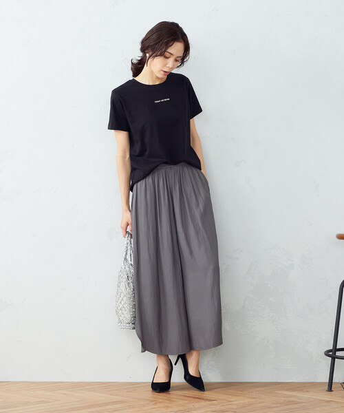 COMME CA ISM(コムサイズム)の「ロゴプリント Tシャツ(Tシャツ/カットソー・レディース・ホワイト/ブラック/ネイビー/ブラウン・SMALL/MEDIUM/LARGE)」の6枚目の写真