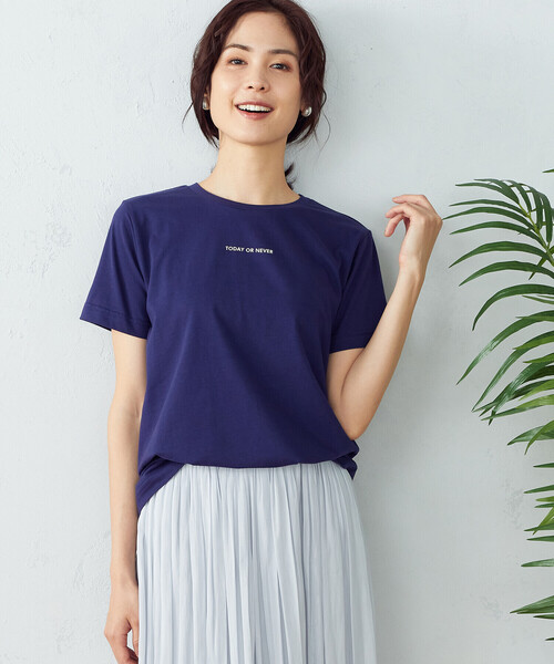 COMME CA ISM(コムサイズム)の「ロゴプリント Tシャツ(Tシャツ/カットソー・レディース・ホワイト/ブラック/ネイビー/ブラウン・SMALL/MEDIUM/LARGE)」の11枚目の写真