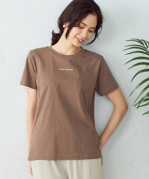 COMME CA ISM(コムサイズム)の「ロゴプリント Tシャツ(Tシャツ/カットソー・レディース・ホワイト/ブラック/ネイビー/ブラウン・SMALL/MEDIUM/LARGE)」の12枚目の写真