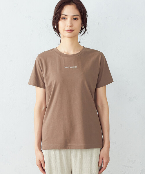 COMME CA ISM(コムサイズム)の「ロゴプリント Tシャツ(Tシャツ/カットソー・レディース・ホワイト/ブラック/ネイビー/ブラウン・SMALL/MEDIUM/LARGE)」の13枚目の写真