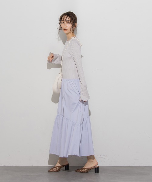 ■新品 Droite lautreamont ランダムリブドッキングワンピース Droite lautreamont（ドロワットロートレアモン）の「ランダム