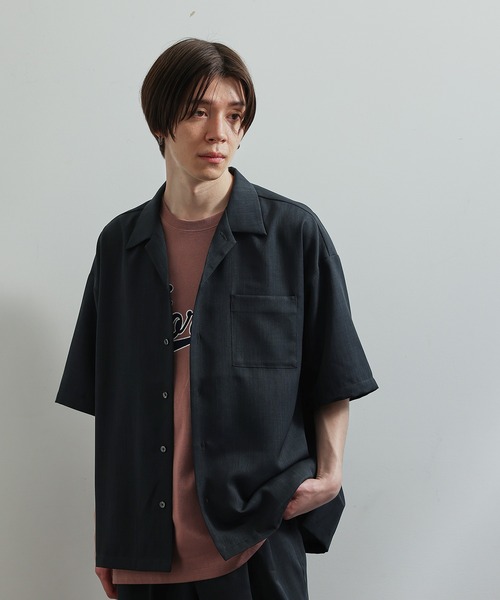 JUNRED（ジュンレッド）の「ソフトウィンドオープンカラーシャツ（シャツ/ブラウス・メンズ・チャコールグレー/グリーン/ブラック系その他/ベージュ系その他・LL/M/L）」の2枚目の写真