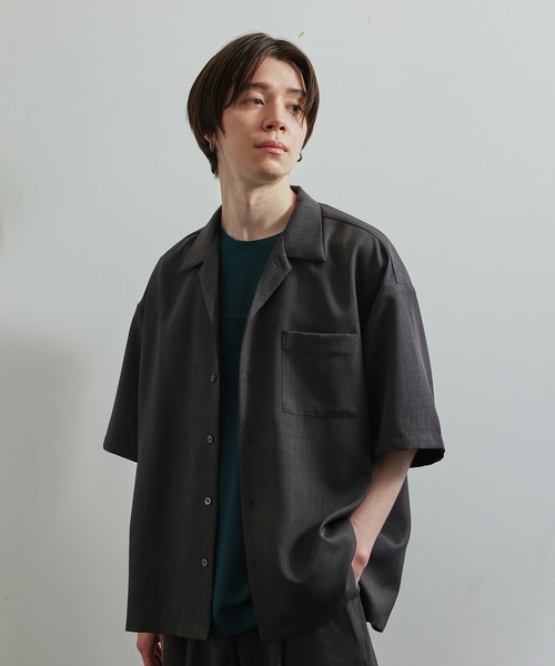 JUNRED（ジュンレッド）の「ソフトウィンドオープンカラーシャツ（シャツ/ブラウス・メンズ・チャコールグレー/グリーン/ブラック系その他/ベージュ系その他・LL/M/L）」の3枚目の写真