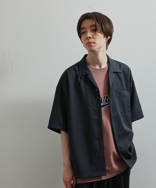 JUNRED（ジュンレッド）の「ソフトウィンドオープンカラーシャツ（シャツ/ブラウス・メンズ・チャコールグレー/グリーン/ブラック系その他/ベージュ系その他・LL/M/L）」の8枚目の写真