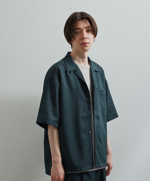 JUNRED（ジュンレッド）の「ソフトウィンドオープンカラーシャツ（シャツ/ブラウス・メンズ・チャコールグレー/グリーン/ブラック系その他/ベージュ系その他・LL/M/L）」の5枚目の写真