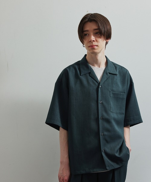 JUNRED（ジュンレッド）の「ソフトウィンドオープンカラーシャツ（シャツ/ブラウス・メンズ・チャコールグレー/グリーン/ブラック系その他/ベージュ系その他・LL/M/L）」の9枚目の写真