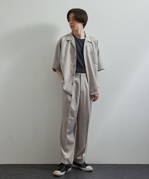 JUNRED（ジュンレッド）の「ソフトウィンドオープンカラーシャツ（シャツ/ブラウス・メンズ・チャコールグレー/グリーン/ブラック系その他/ベージュ系その他・LL/M/L）」の6枚目の写真