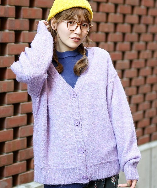 チチカカ（チチカカ）の「シャギー起毛カーディガン（カーディガン/ボレロ・レディース・パープル/ブルー/グリーン・FREE）」の3枚目の写真