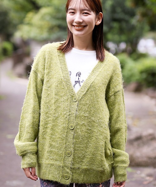 チチカカ（チチカカ）の「シャギー起毛カーディガン（カーディガン/ボレロ・レディース・パープル/ブルー/グリーン・FREE）」の2枚目の写真