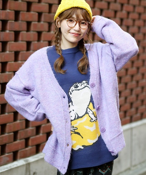 チチカカ（チチカカ）の「シャギー起毛カーディガン（カーディガン/ボレロ・レディース・パープル/ブルー/グリーン・FREE）」の4枚目の写真