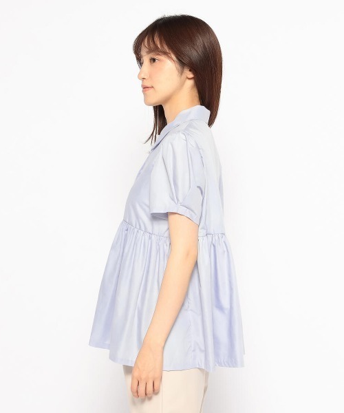 MISCH MASCH(ミッシュマッシュ)の「ダブルカラーペプラムボリュームブラウス(シャツ/ブラウス・レディース・ライトブルー/ブラック/ホワイト・MEDIUM)」の8枚目の写真