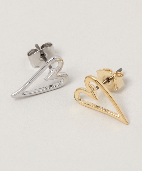 RAGEBLUE（レイジブルー）の「オープンハートピアス（ピアス（両耳用）・レディース・ベージュ/グレー系その他・FREE）」の4枚目の写真