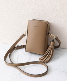 【Ungrid/アングリッド】両アオリポケット付き縦長スリムポシェット スマホポーチミニショルダーバッグ