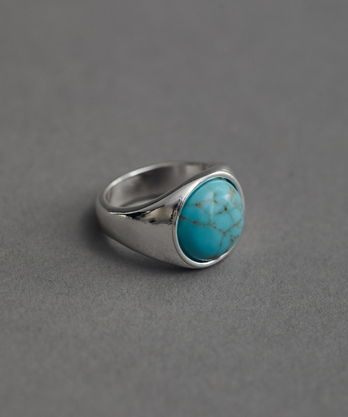 VIS(ビス)の「ストーンリング(リング・レディース・ベージュ/ベージュ系その他/ターコイズブルー・FREE)」の3枚目の写真