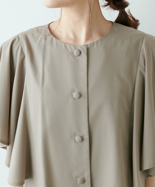 PUAL CE CIN（ピュアルセシン）の「【Du noir】ひらりと揺れる褒められサマージャケット（ノーカラージャケット・レディース・ブラック/ベージュ・FREE）」の17枚目の写真