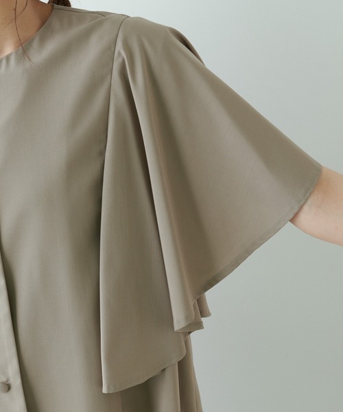 PUAL CE CIN（ピュアルセシン）の「【Du noir】ひらりと揺れる褒められサマージャケット（ノーカラージャケット・レディース・ブラック/ベージュ・FREE）」の18枚目の写真