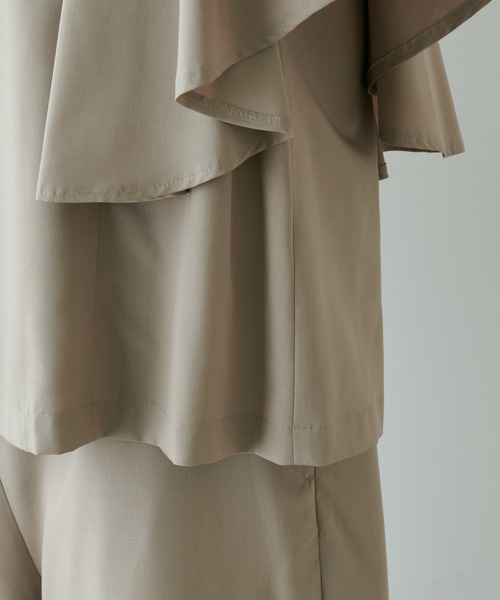 PUAL CE CIN（ピュアルセシン）の「【Du noir】ひらりと揺れる褒められサマージャケット（ノーカラージャケット・レディース・ブラック/ベージュ・FREE）」の19枚目の写真