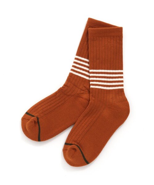 Ampersand（アンパサンド）の「ボーダー ソックス（ソックス/靴下・キッズ・ネイビー/オレンジ/オフホワイト・12/15 /18/21）」の3枚目の写真