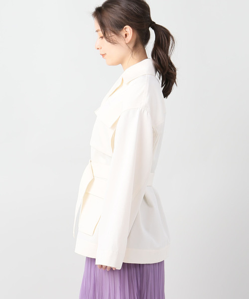 journal standard L'essage（ジャーナルスタンダードレサージュ）の「【Co/コー】COTTON WOOL MILITARY BZ:ミリタリーブルゾン（ミリタリージャケット・レディース・アイボリー・X-SMALL）」の2枚目の写真