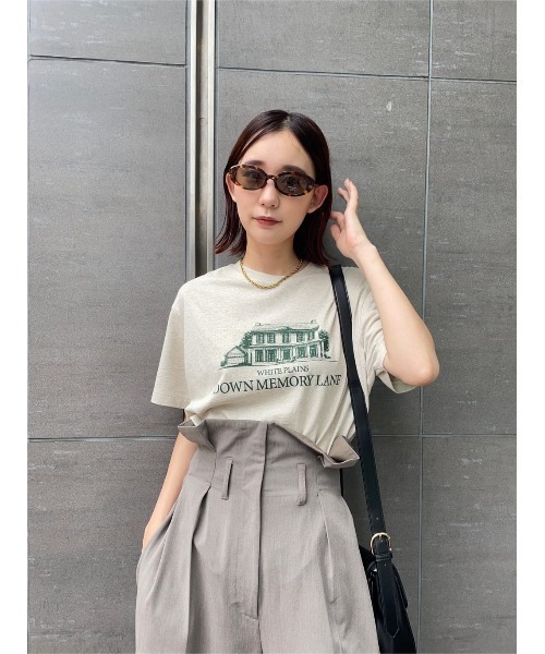 MOUSSY（マウジー）の「DOWN MEMORY LANE Tシャツ（Tシャツ/カットソー・レディース・アイボリー/ライトピンク/ダークネイビー・FREE）」の16枚目の写真