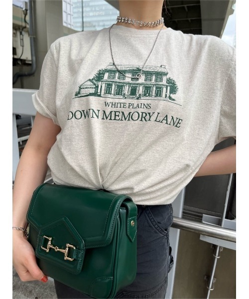 MOUSSY（マウジー）の「DOWN MEMORY LANE Tシャツ（Tシャツ/カットソー・レディース・アイボリー/ライトピンク/ダークネイビー・FREE）」の19枚目の写真