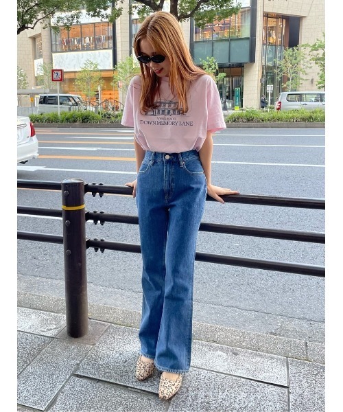 MOUSSY（マウジー）の「DOWN MEMORY LANE Tシャツ（Tシャツ/カットソー・レディース・アイボリー/ライトピンク/ダークネイビー・FREE）」の20枚目の写真