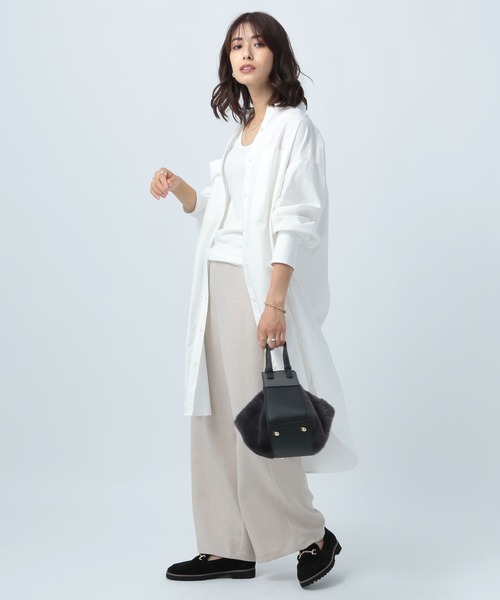 BAYFLOW（ベイフロー）の「アソートストライプシャツワンピース（シャツワンピース・レディース・ホワイト/ネイビー/ブラウン・FREE）」の20枚目の写真